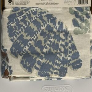 Threshold Shower Curtain Set 72x72 Cotton Coastal Seashell Blue Beige Print